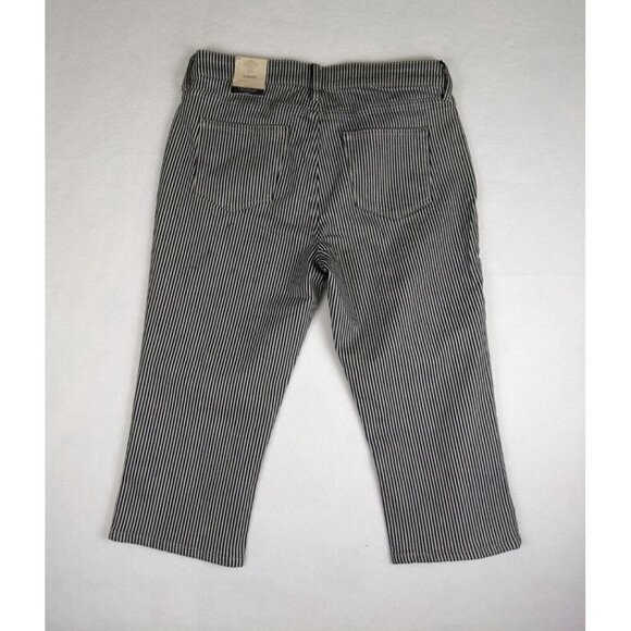 St. John's Bay Women's Jeans Size 8P Blue & White Striped Denim Capri - Picture 10 of 14